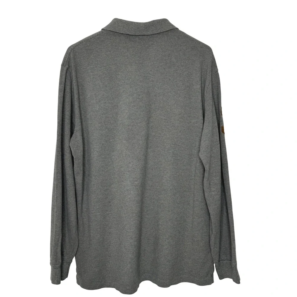 Polo Ralph Lauren Double Big Pony Long Sleeve Polo Shirt Leather‎ Trim XL